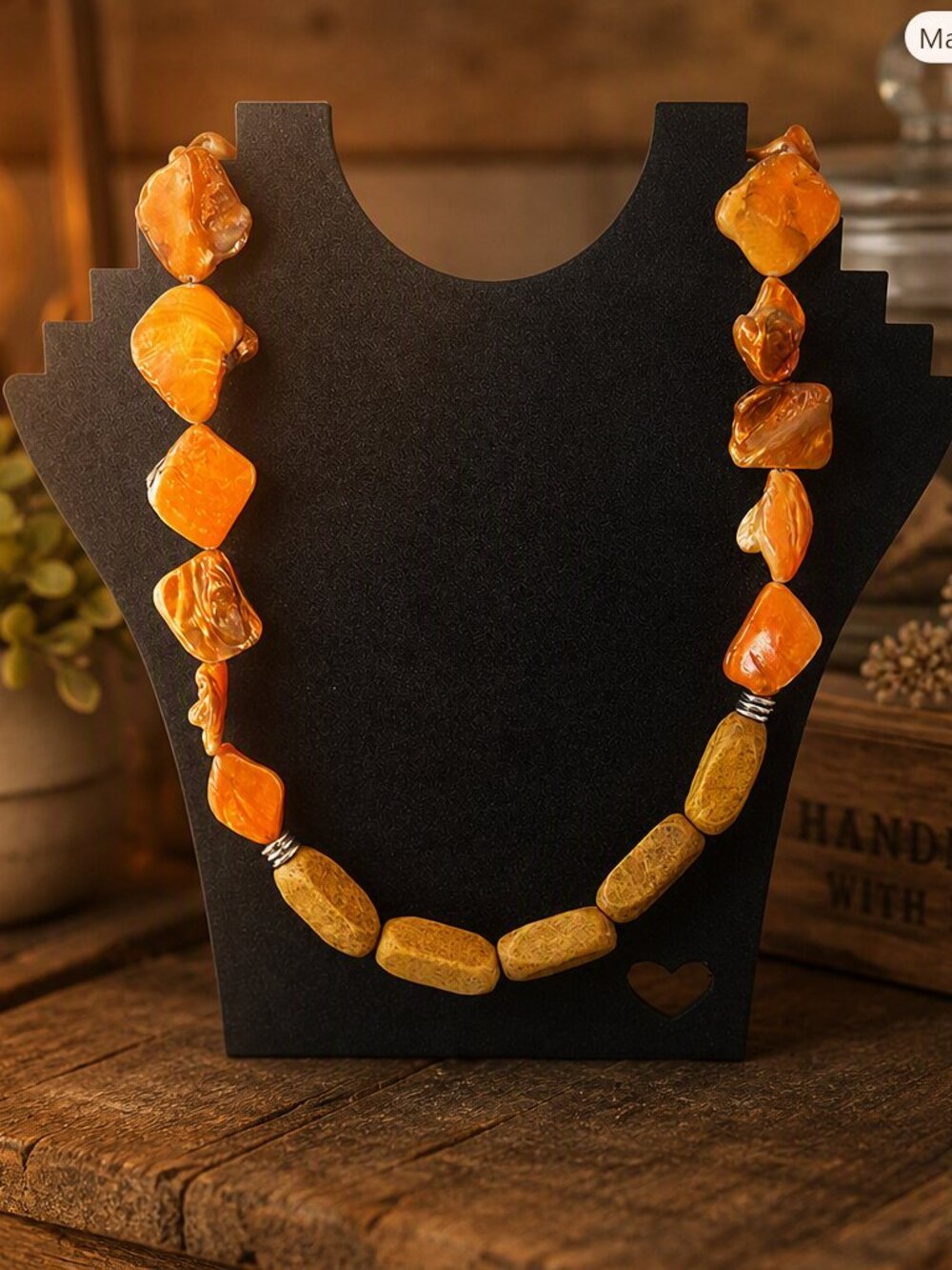 Orange and Brown Stone Necklace
